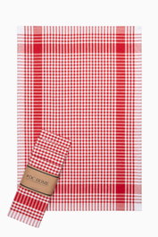 Hermia Juego de Toallas de Mano Rojo a Cuadros 45x65 cm 5 Piezas 85% Algodón / 15% Poliéster 225 g/m²